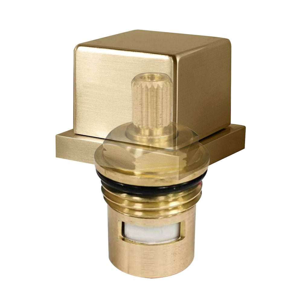 3-Handle Tub-Mount Roman Tub Faucet with Hand Shower in Brushed Gold