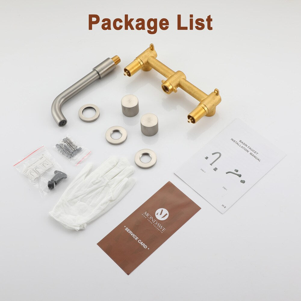 Nickel Brushed Wall Mounted Basin Faucet