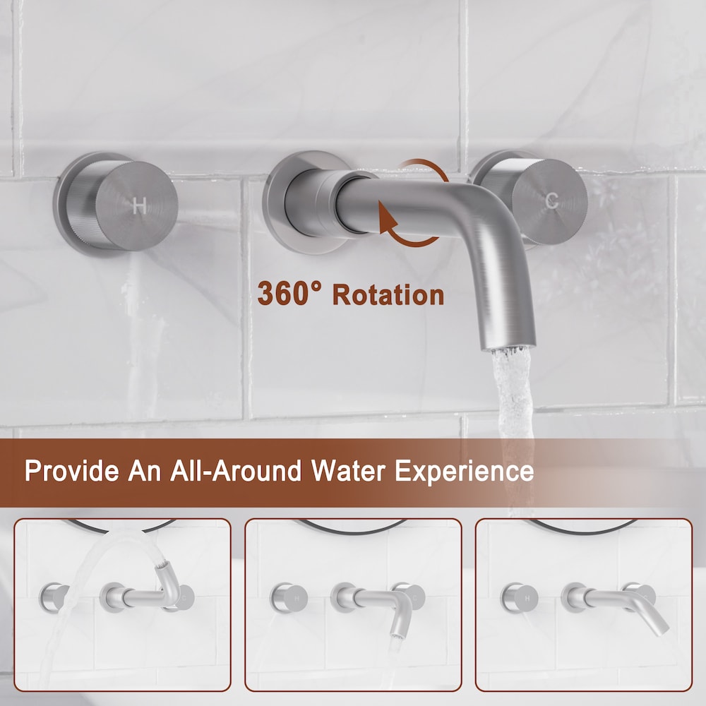 Nickel Brushed Wall Mounted Basin Faucet