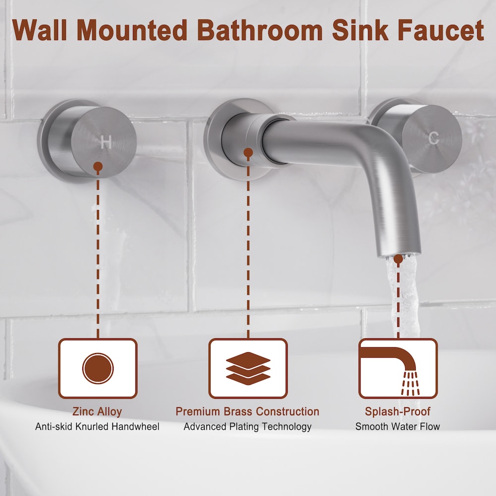 Nickel Brushed Wall Mounted Basin Faucet