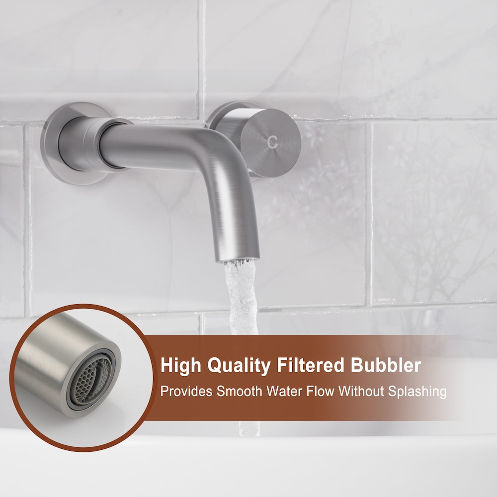 Nickel Brushed Wall Mounted Basin Faucet