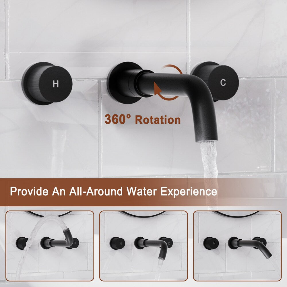 Black Wall Mounted Basin Faucet