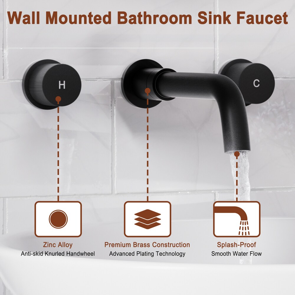 Black Wall Mounted Basin Faucet