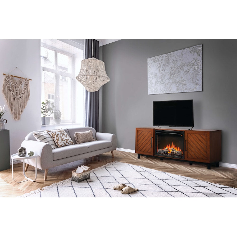 The Bella Electric Fireplace Media Console