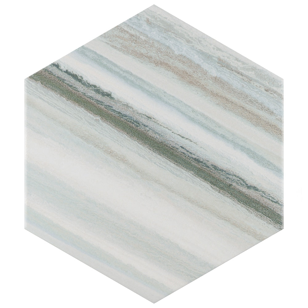 Flow Hex Green 8-5/8-inch x 9-7/8-inch Porcelain Floor and Wall Tile (11.5 sq. ft./Case)