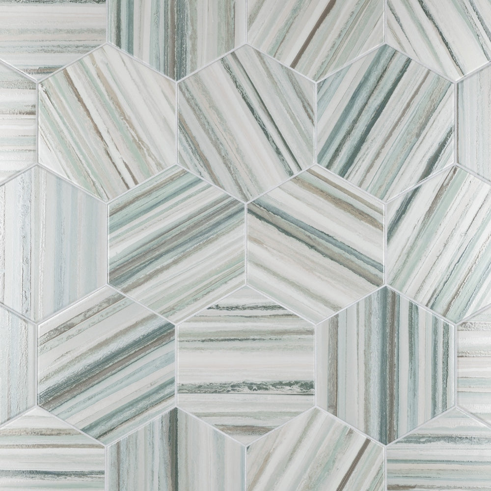 Flow Hex Green 8-5/8-inch x 9-7/8-inch Porcelain Floor and Wall Tile (11.5 sq. ft./Case)