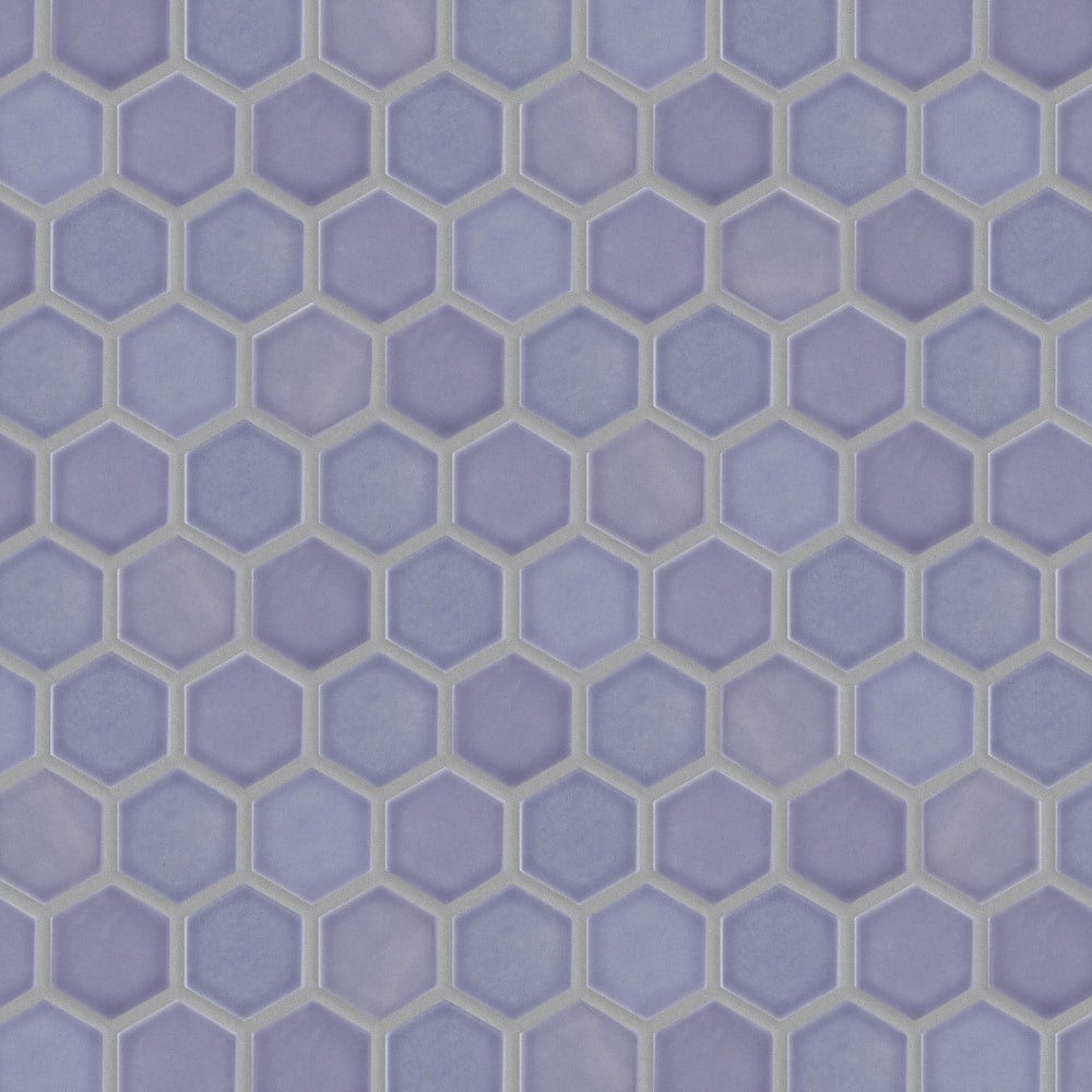 Hudson Due 2" Hex Lavendar 10-7/8-inch x 12-5/8-inch Porcelain Mosaic Tile (9.7 sq. ft./Case)