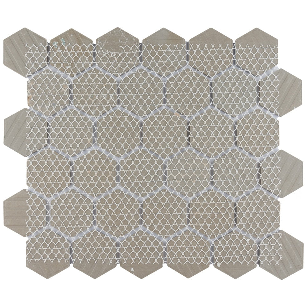 Hudson Due 2" Hex Lavendar 10-7/8-inch x 12-5/8-inch Porcelain Mosaic Tile (9.7 sq. ft./Case)