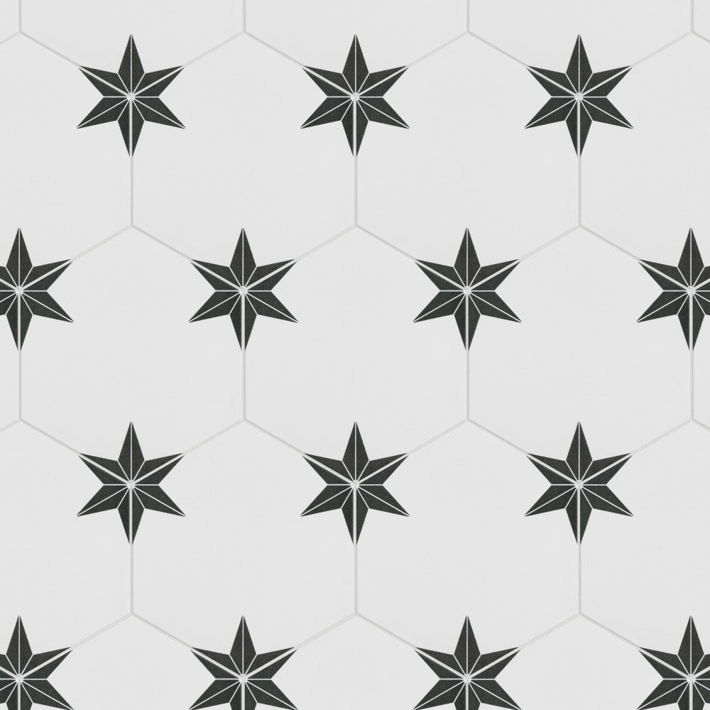 Stella Hex Nero 8-5/8-inch x 9-7/8-inch Porcelain Floor and Wall Tile (11.5 sq. ft./Case)