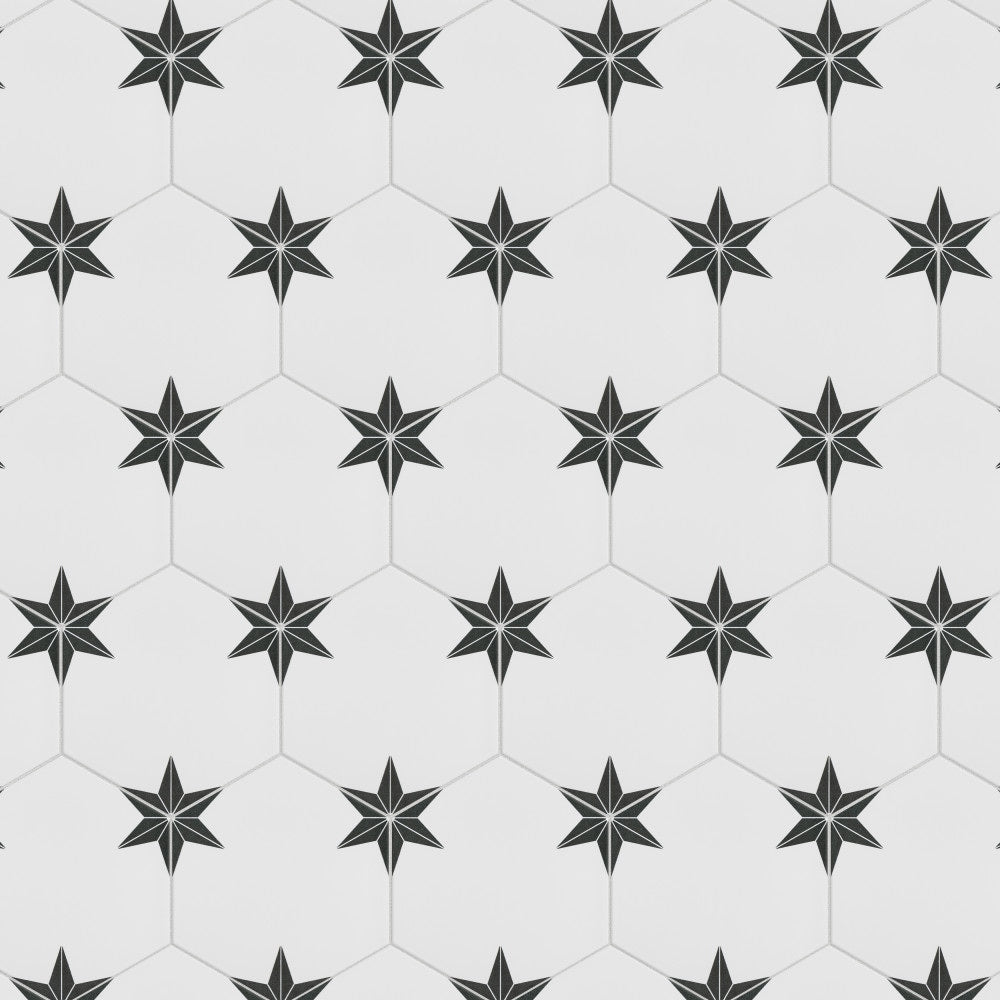 Stella Hex Nero 8-5/8-inch x 9-7/8-inch Porcelain Floor and Wall Tile (11.5 sq. ft./Case)
