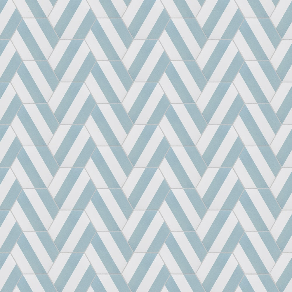 Carreaux de sol et de mur en porcelaine Porto Capri Hex Aqua de 8 5/8 po x 9 7/8 po (11,5 pi2/caisse)