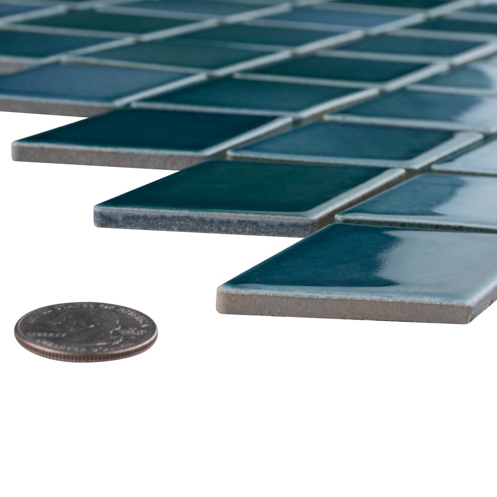 Hudson Kite Aquamarine 10-1/4-inch x 11-3/4-inch Porcelain Mosaic Tile (8.6 sq. ft./Case)