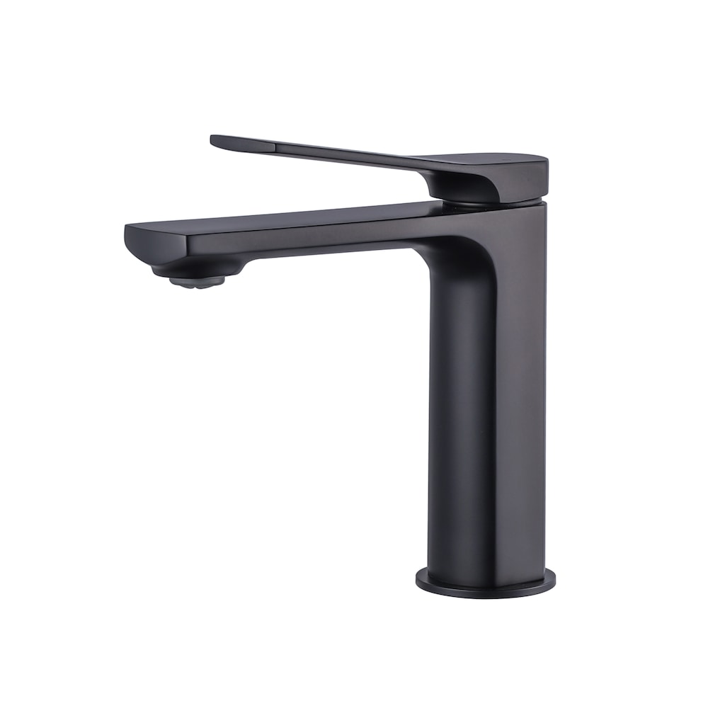 Robinet de salle de bain monotrou à poignée unique Idaho en noir mat