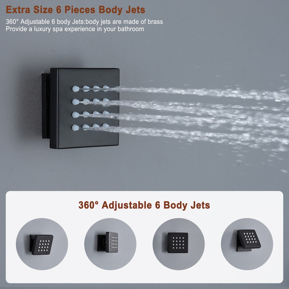 Black 3 Function Thermostatic shower Faucet