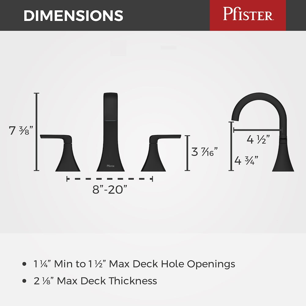 Bruxie 2-Handle 8-inch Widespread Spot Defense Matte Black Bathroom Sink Faucet/Tap