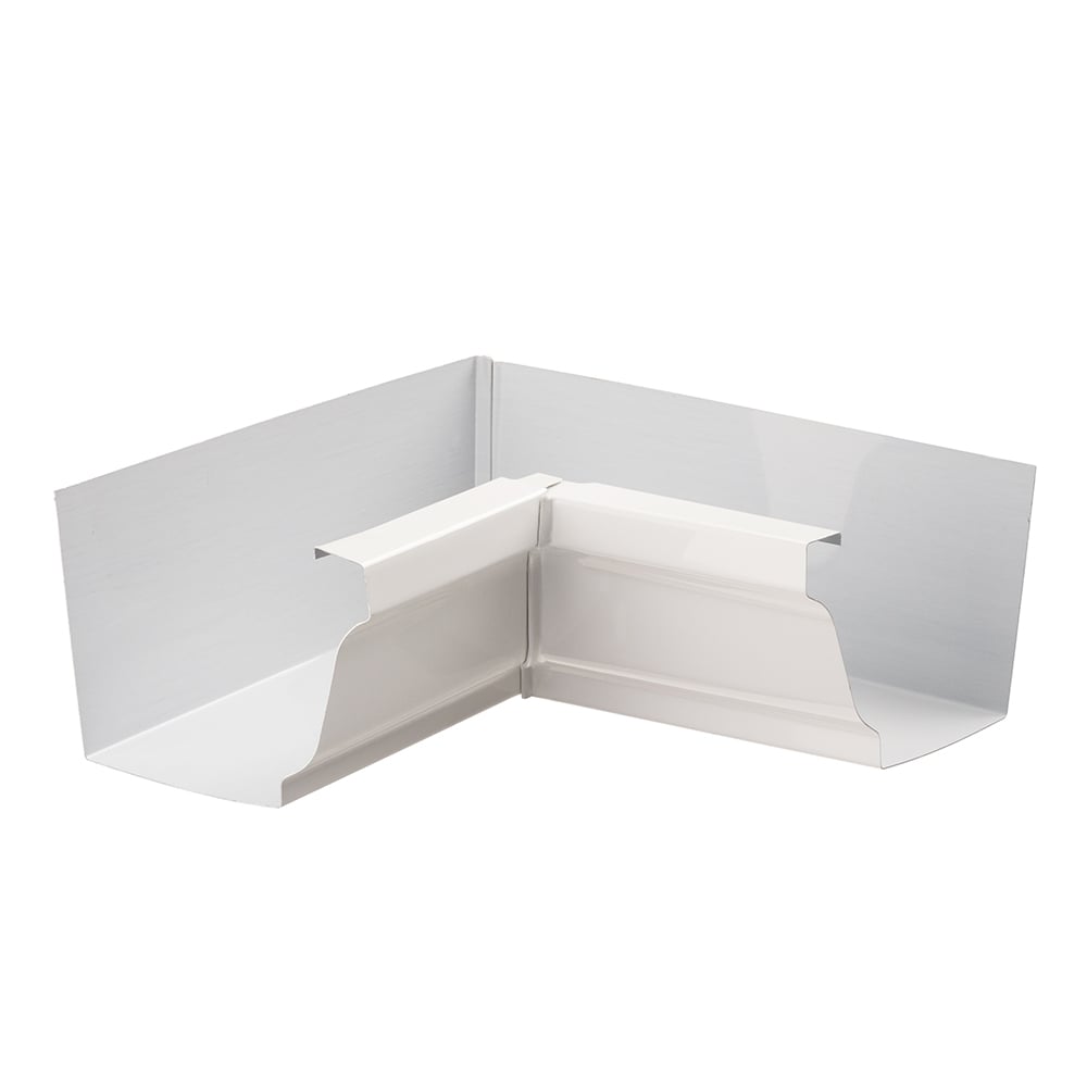 Gouttière d'angle intérieure en aluminium de 4 pouces (gouttière) à onglet en blanc Pro Pack (20 pièces)