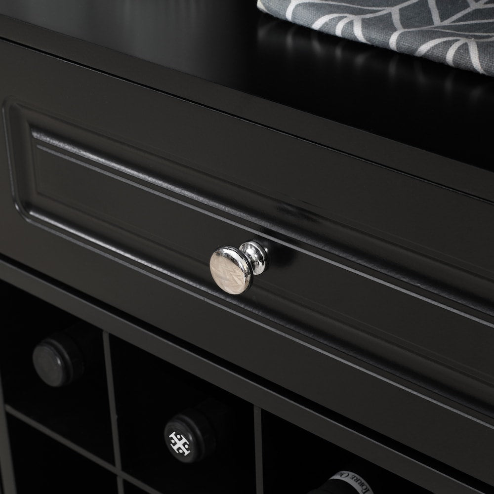 Kitchen Buffet Dining Server Storage Cabinet w/ Drawer Wine Rack White