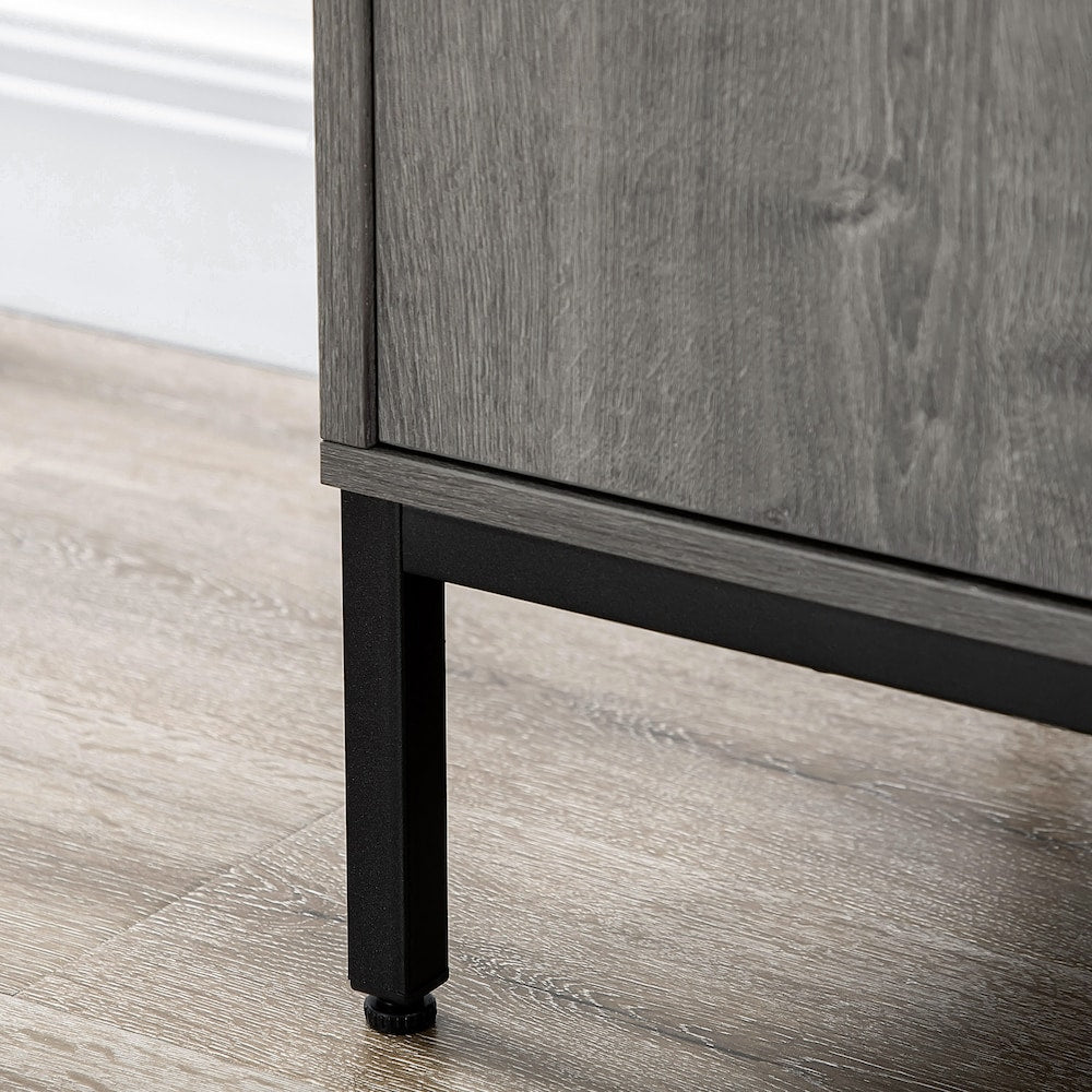 Kitchen Sideboard w/ Glasses Rack, Grid Wine Rack, & Adjustable Shelves