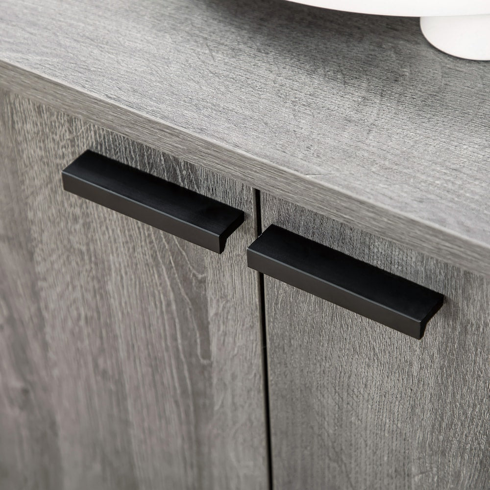 Kitchen Sideboard w/ Glasses Rack, Grid Wine Rack, & Adjustable Shelves