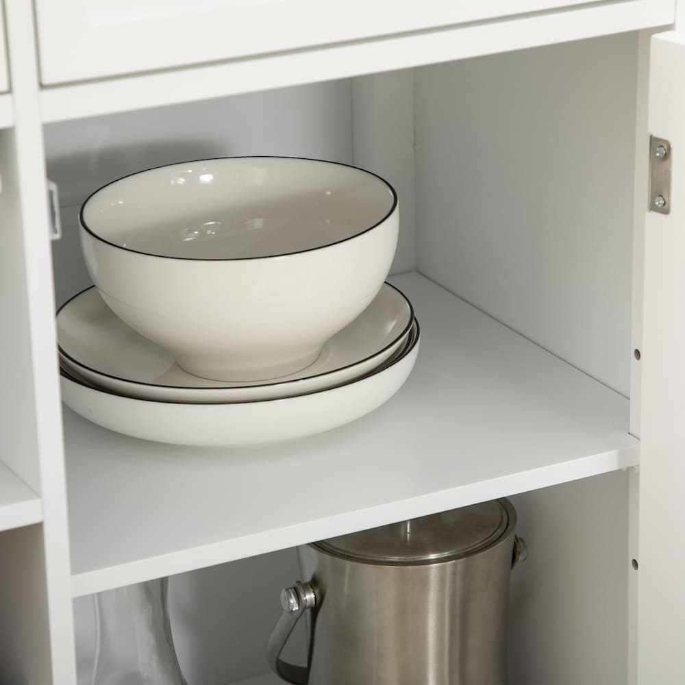 Glass Door Sideboard, Buffet Cabinet with Wine Rack, Stemware Racks