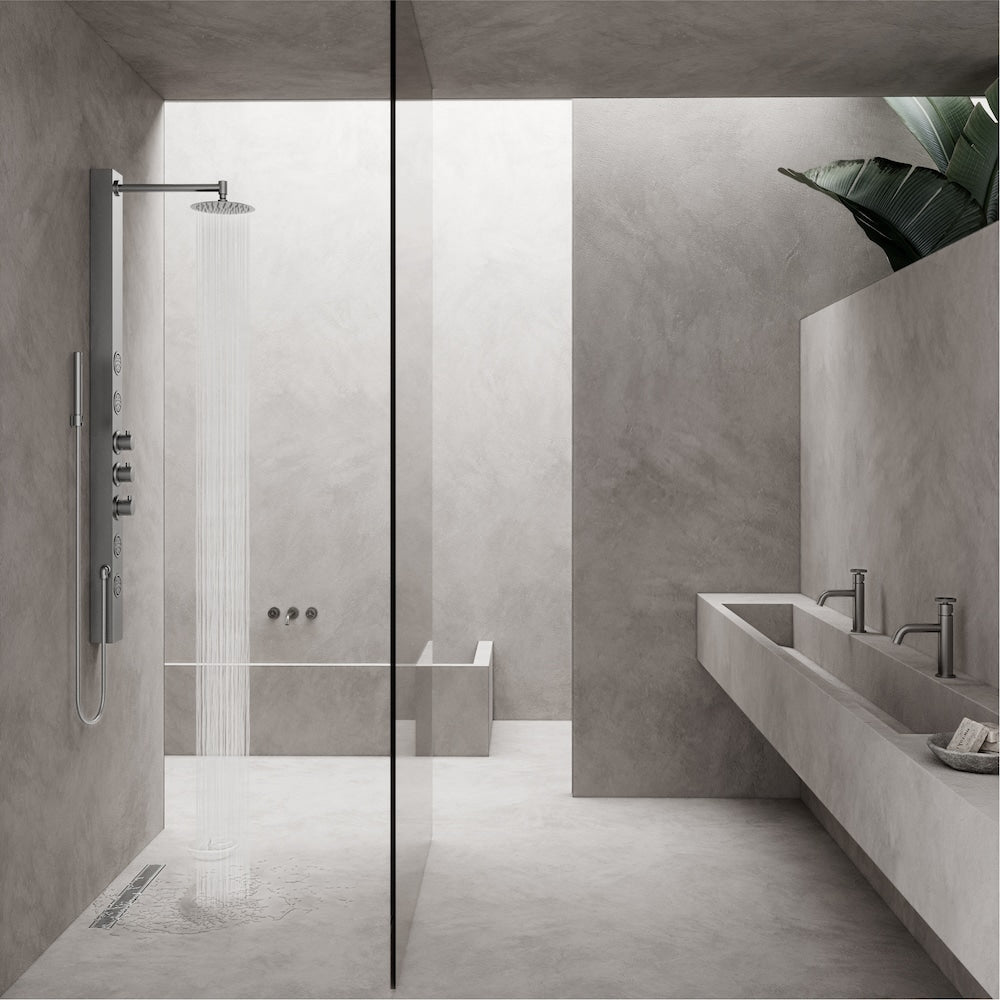 Elan 3" L x 24" W Linear Shower Drain Rectangle Pattern Drain Cover in Brushed Nickel