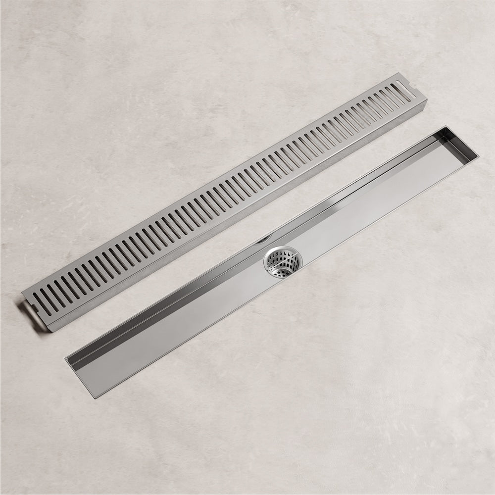 Elan 3" L x 24" W Linear Shower Drain Rectangle Pattern Drain Cover in Chrome