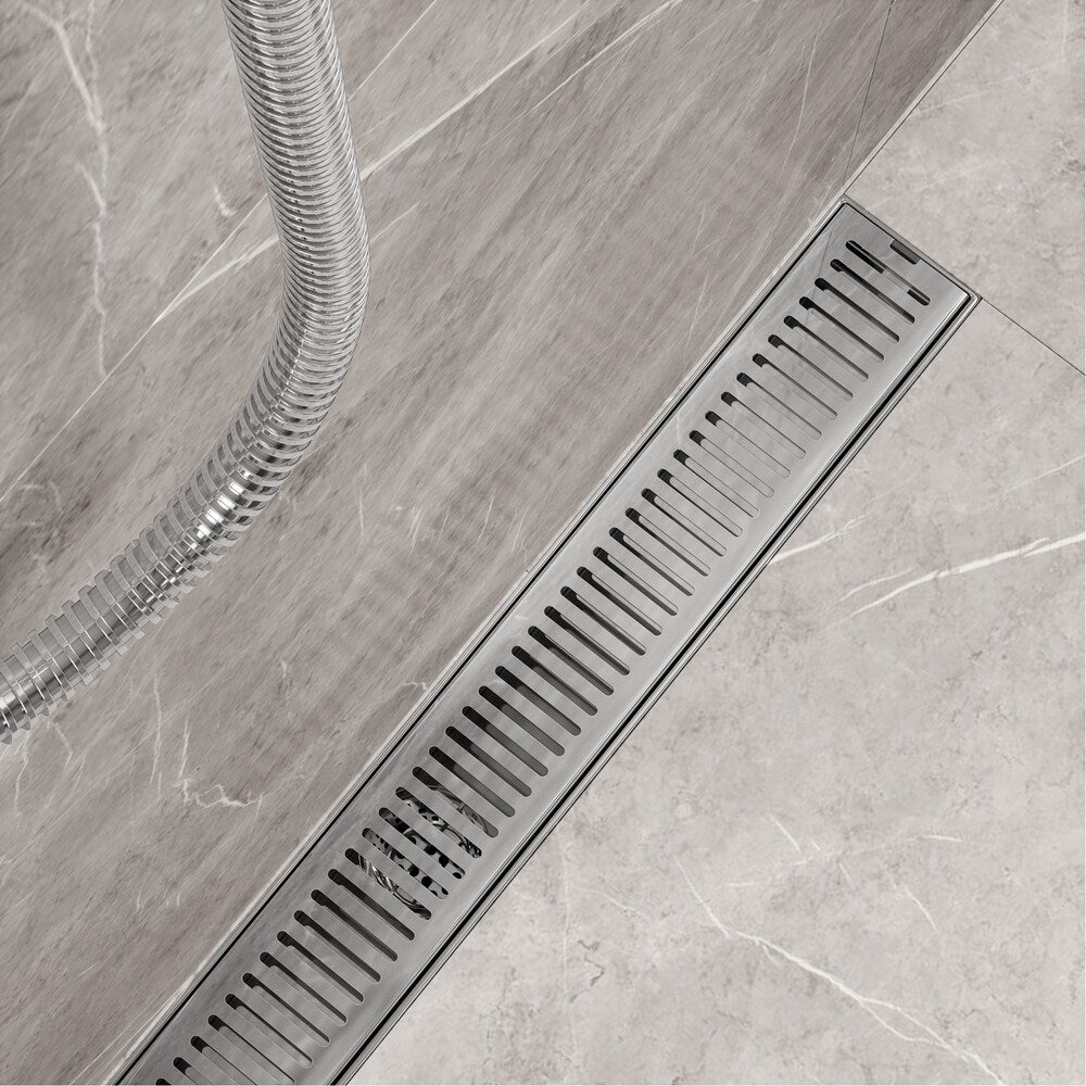 Elan 3" L x 24" W Linear Shower Drain Rectangle Pattern Drain Cover in Chrome