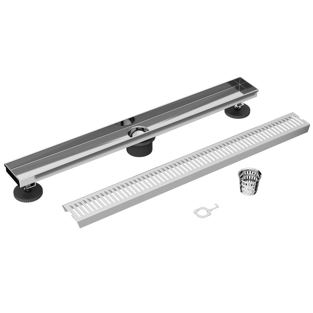 Elan 3" L x 24" W Linear Shower Drain Rectangle Pattern Drain Cover in Chrome