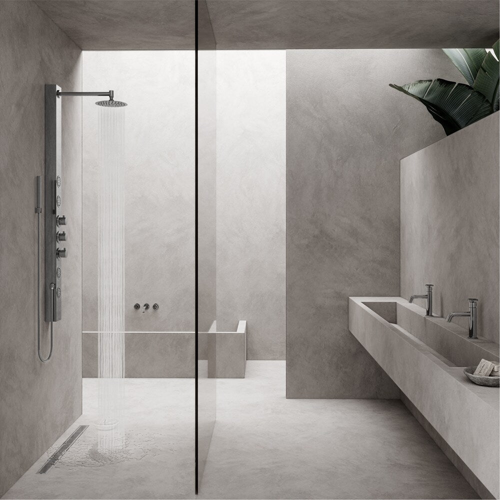 Drain de douche linéaire Elan 3" L x 36" L à motif rectangulaire en chrome