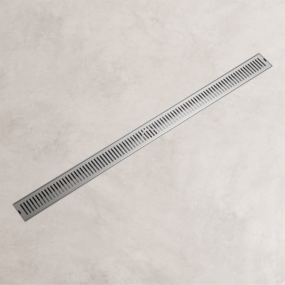 Drain de douche linéaire Elan 3" L x 36" L à motif rectangulaire en nickel brossé