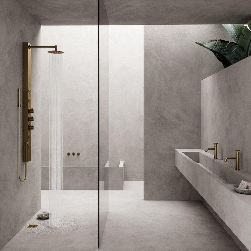 Elan 6" Square Shower Drain in Matte Brushed Gold
