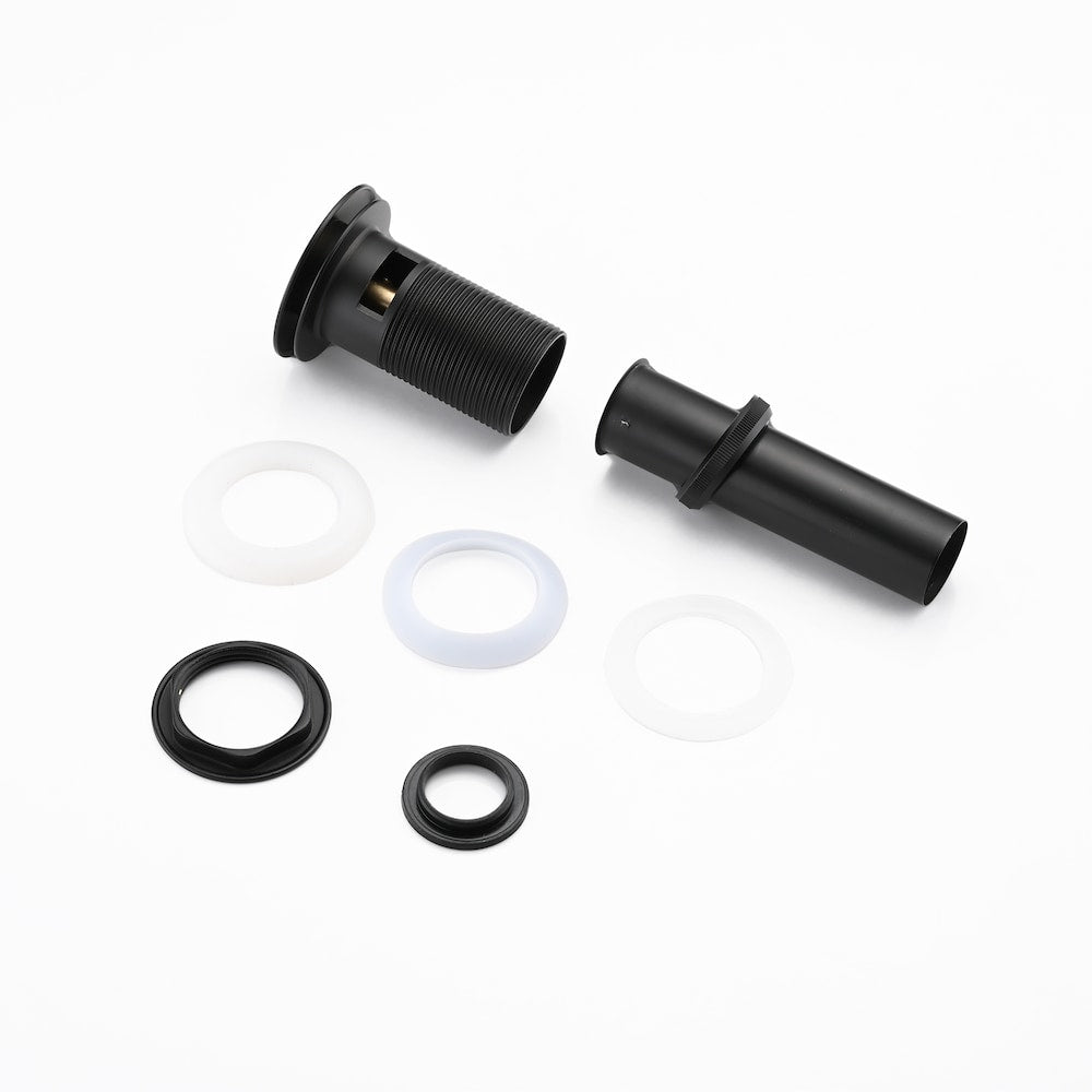 Bathroom Lavatory Pop-up Drain Assembly with Overflow in Matte Black