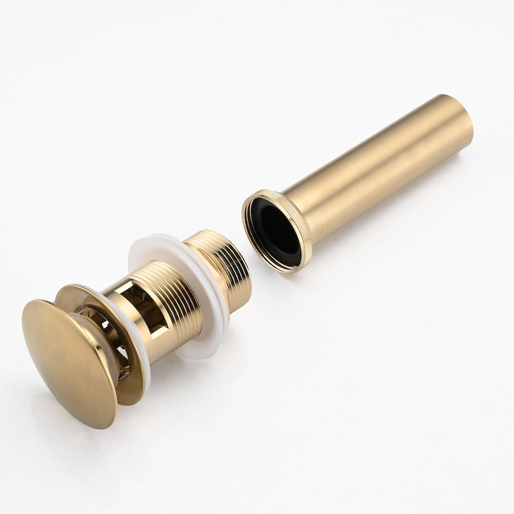 Bathroom Lavatory Pop-up Drain Assembly with Overflow in Brushed Gold