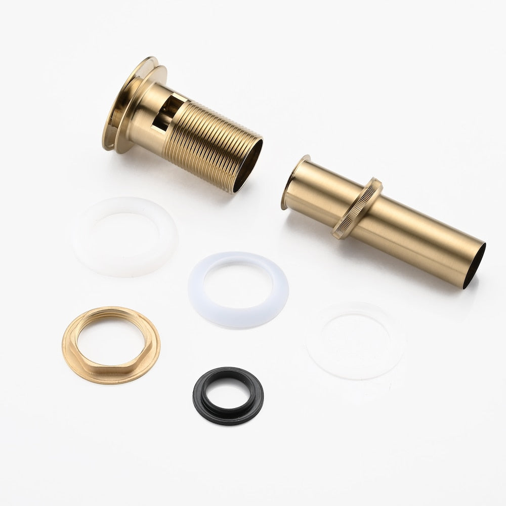 Bathroom Lavatory Pop-up Drain Assembly with Overflow in Brushed Gold