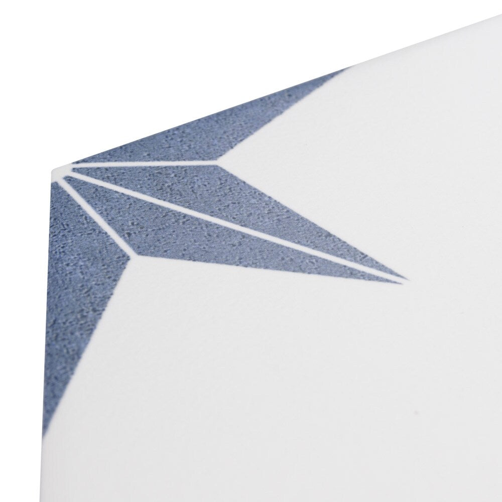 Sample - Stella Hex Azul 8-5/8-inch x 9-7/8-inch Porcelain Floor and Wall Tile