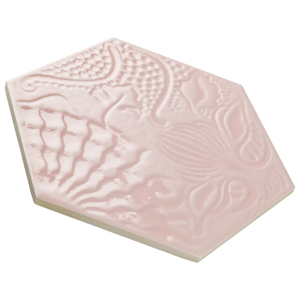 Sample - Gaudi Lux Hex Rose 8-5/8-inch x 9-7/8-inch Porcelain Floor and Wall Tile