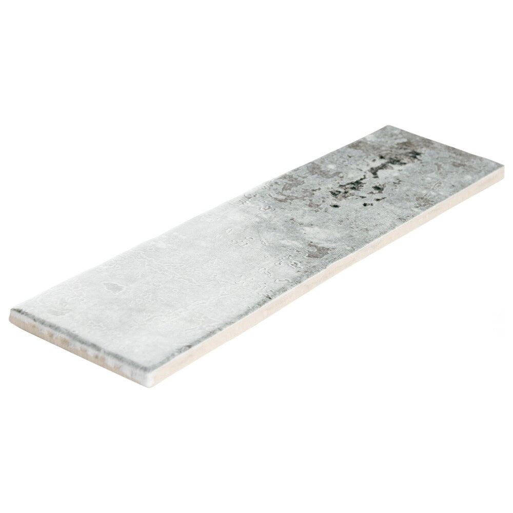 Sample - London Grey Glossy 3-inch x 12-inch Ceramic Wall Tile