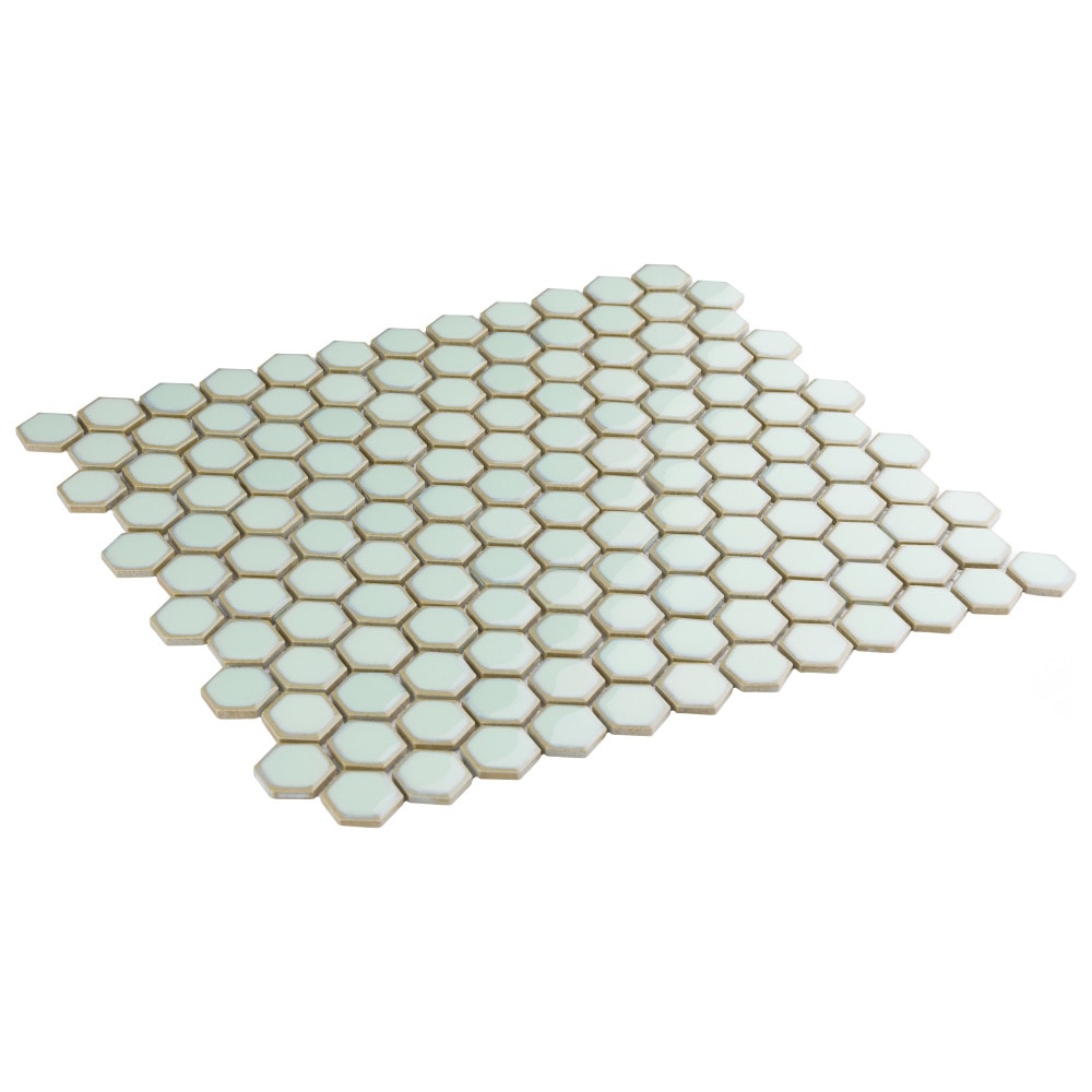 Sample - Hudson 1" Hex Light Green 6-inch x 6-inch Porcelain Mosaic Tile