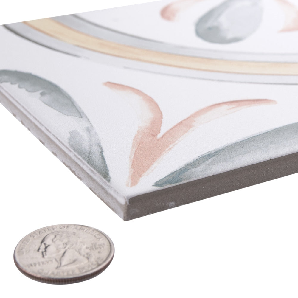 Sample - Saint Germain Chaud Deco Rivette 5-3/4-inch x 5-3/4-inch Porcelain Floor and Wall Tile