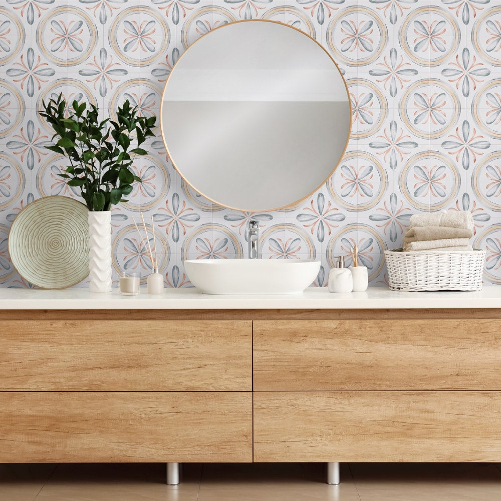 Sample - Saint Germain Chaud Deco Rivette 5-3/4-inch x 5-3/4-inch Porcelain Floor and Wall Tile