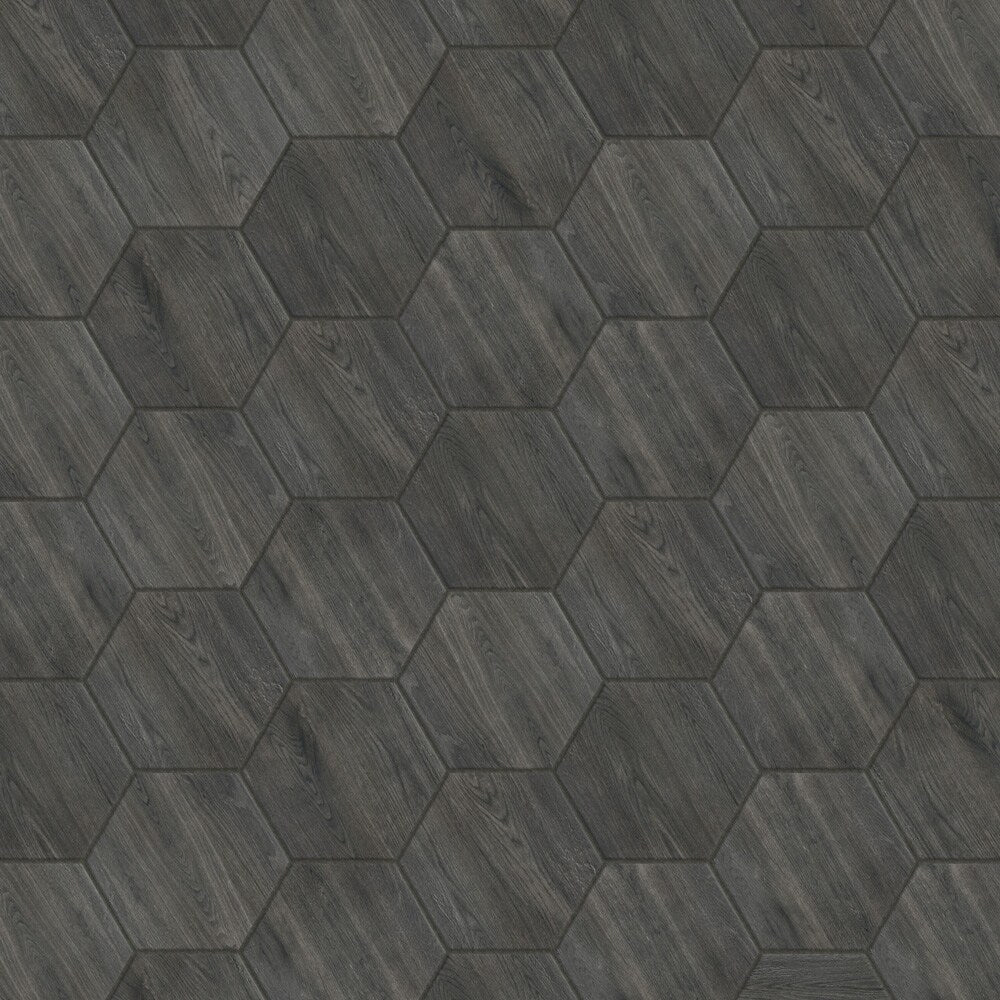 Sample - Natura Hex Nero 7-inch x 8-inch Porcelain Floor and Wall Tile