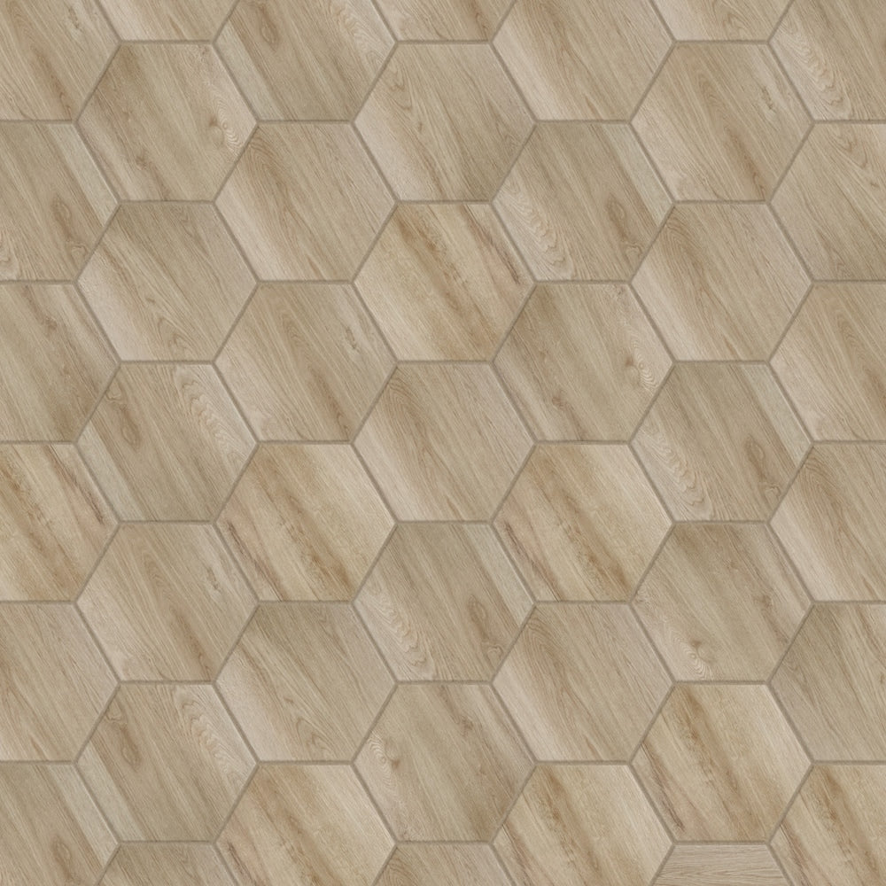Sample - Natura Hex Camel 7-inch x 8-inch Porcelain Floor and Wall Tile