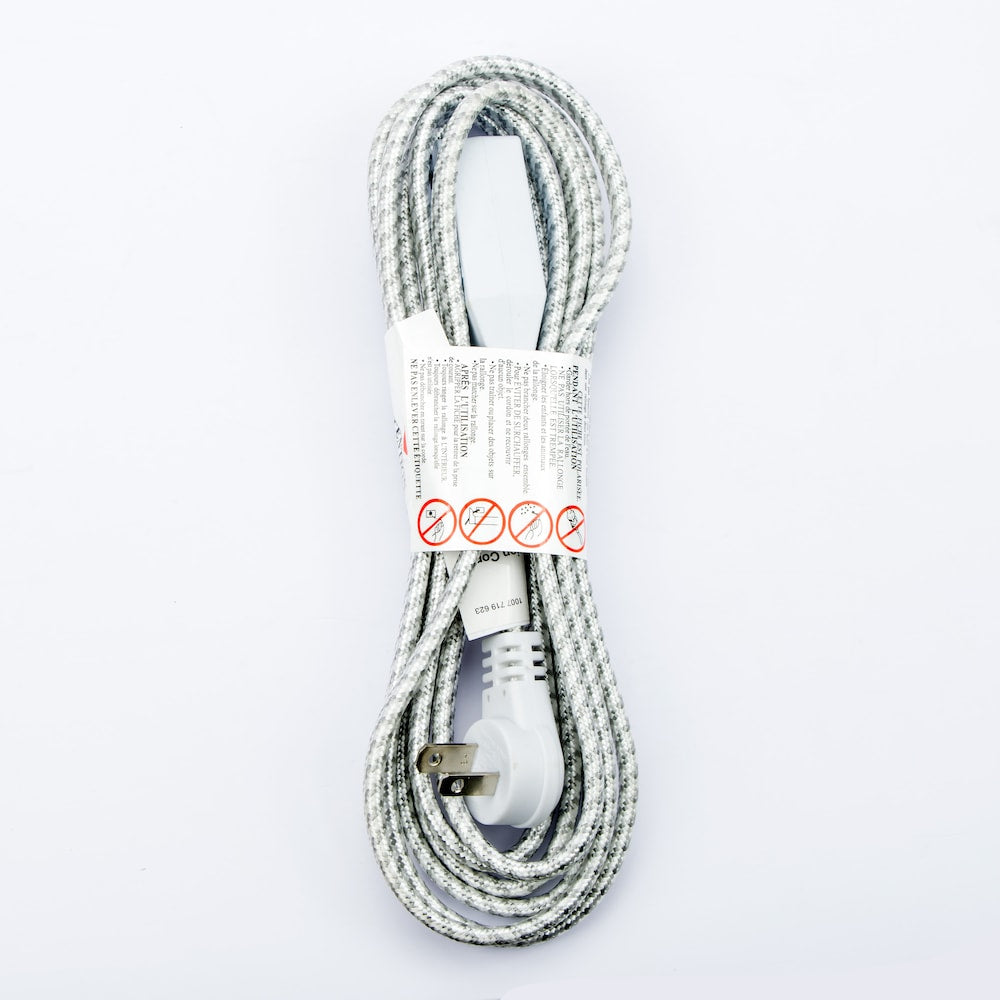 10 ft. 3-Outlet 16 Gauge Light Duty 13 Amps Indoor Extension Cord for Tight Spaces, White