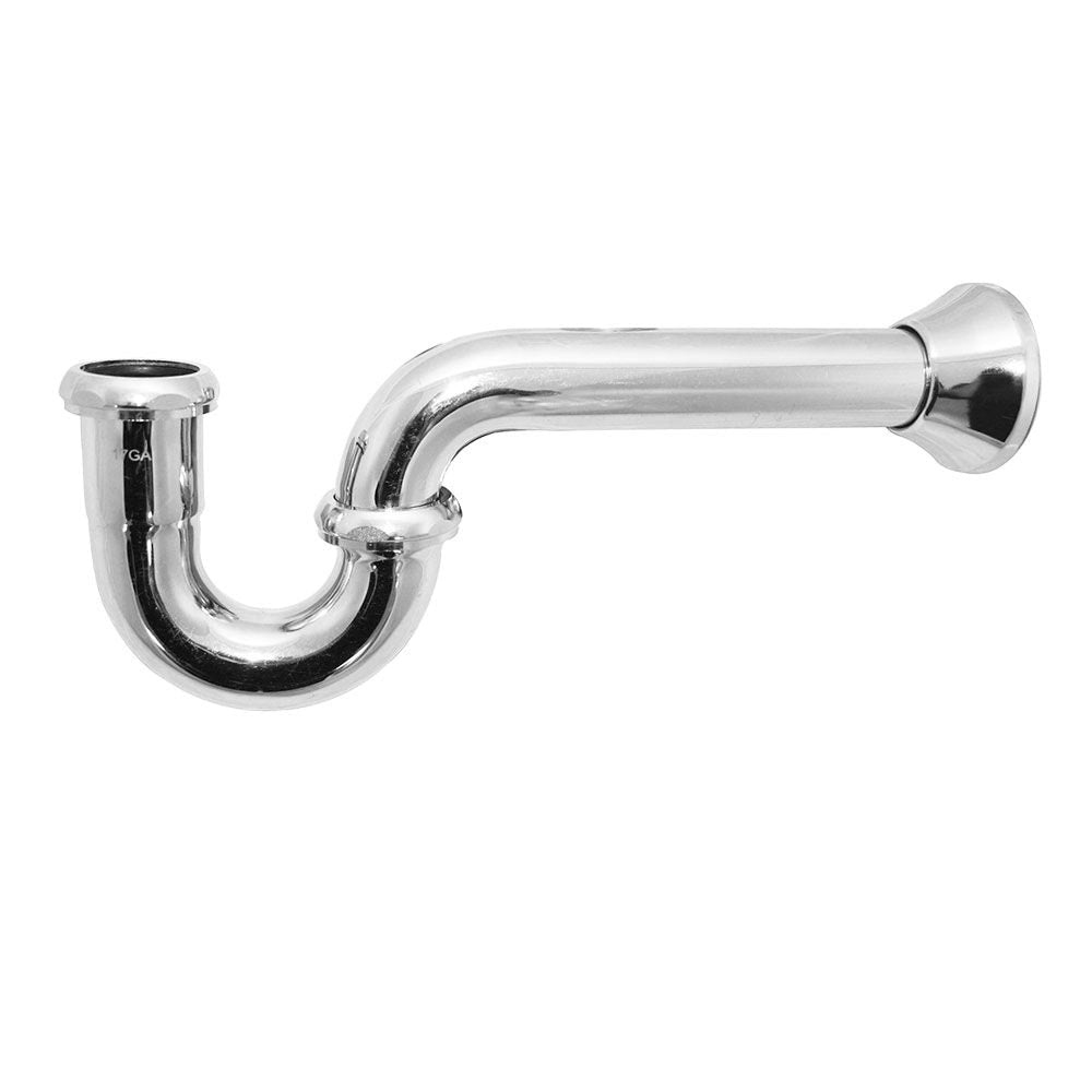 1-1/2" P-Trap sans nettoyage - Laiton calibre 17 avec écusson à cloche profonde