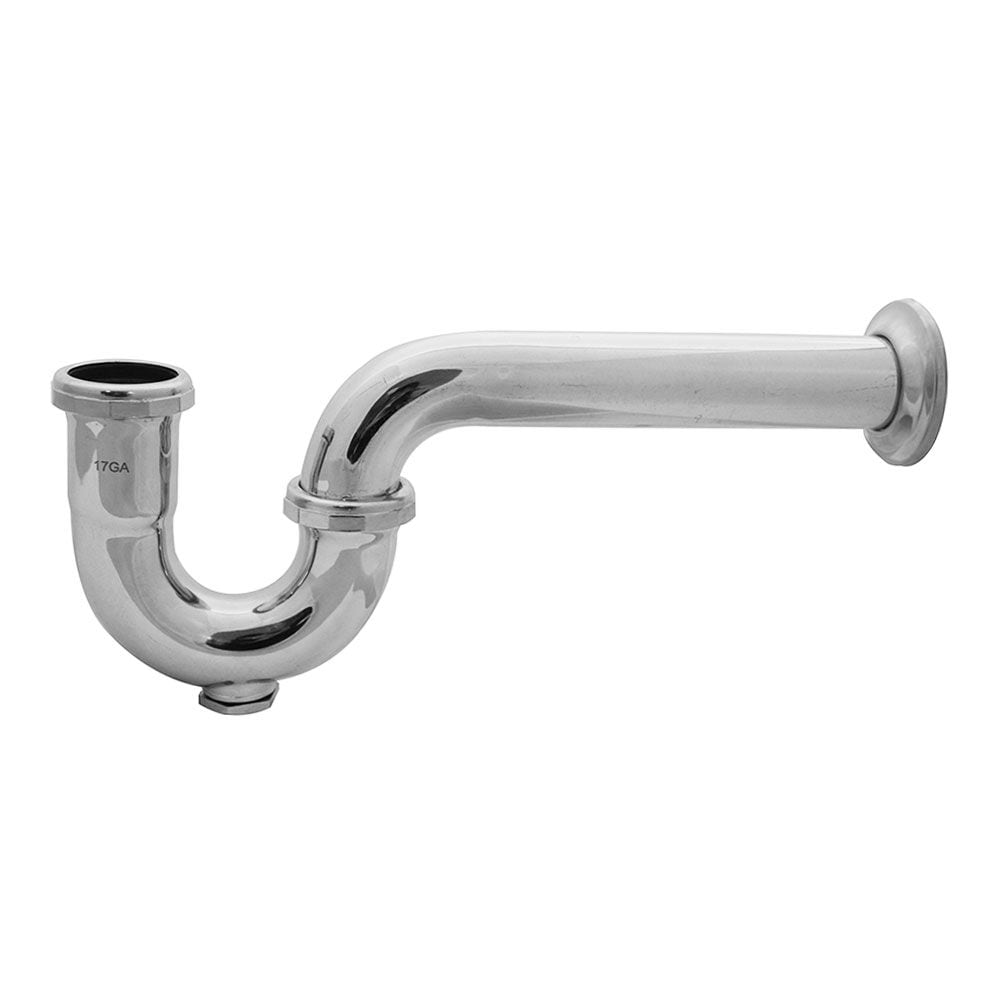 1-1/2" P-Trap with Cleanout - Brass 17 Gauge with Shallow Escutcheon