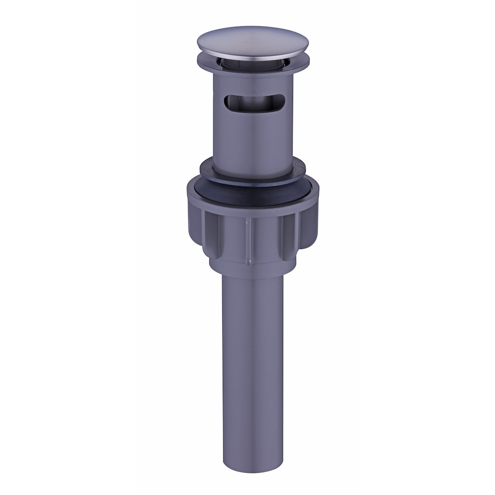 1 1/4" Brushed Nickel Push Pop up Drain Assembly - All Plastic with over flow