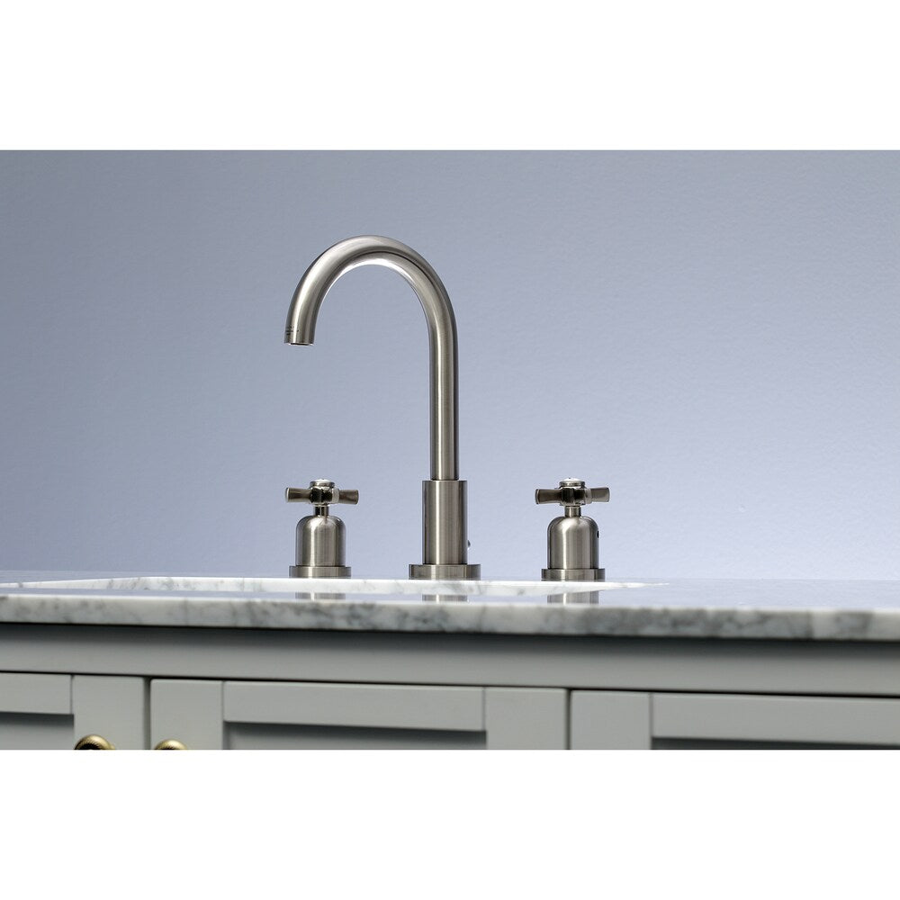 Millennium 8 inch Widespread 2-Handle High-Arc Bathroom Faucet in Brushed Nickel