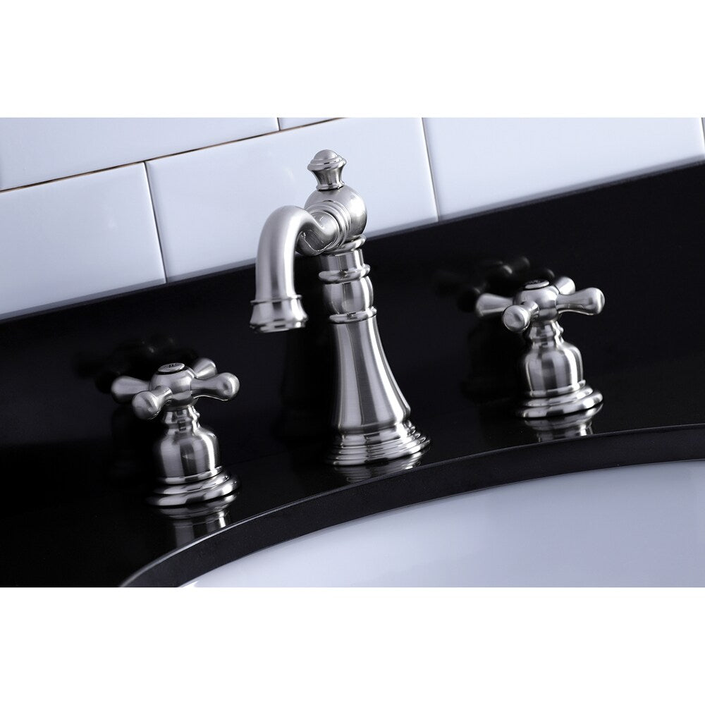 Robinet de salle de bain américain/classique à 2 poignées de 8 pouces en nickel brossé