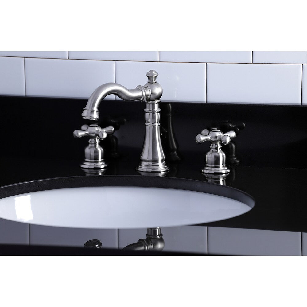Robinet de salle de bain américain/classique à 2 poignées de 8 pouces en nickel brossé