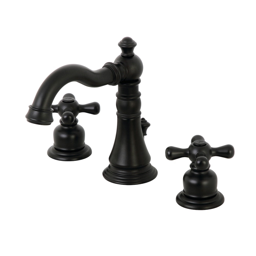 Robinet de salle de bain américain/classique à 2 poignées de 8 pouces en noir mat